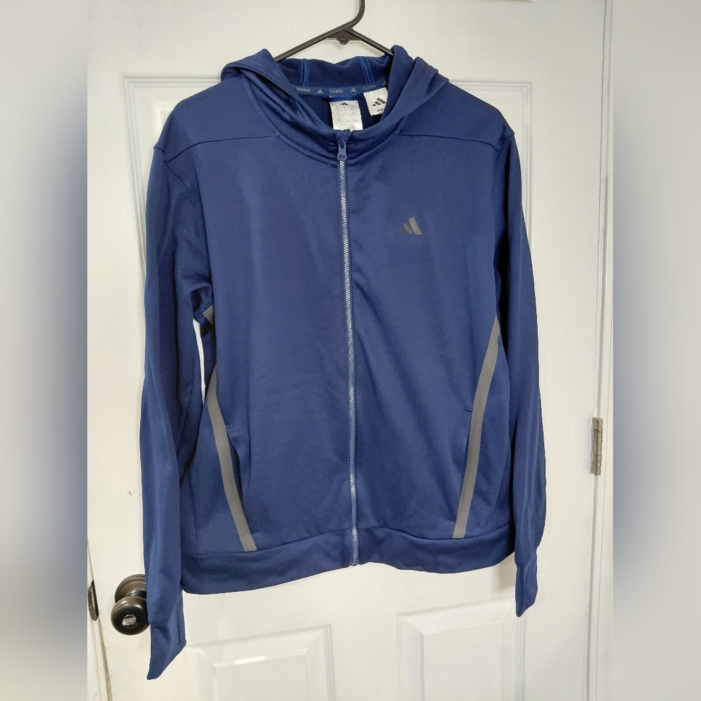 Adidas  Men Size S Blue Zip-Up Hoodie